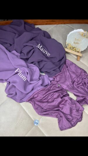Premium Plain Instant Hijab – Royal Violet Collection (Cap Attached)