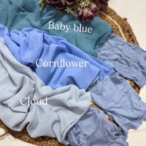 Premium Plain Instant Hijab – Sky Serenity Collection (Cap Attached)