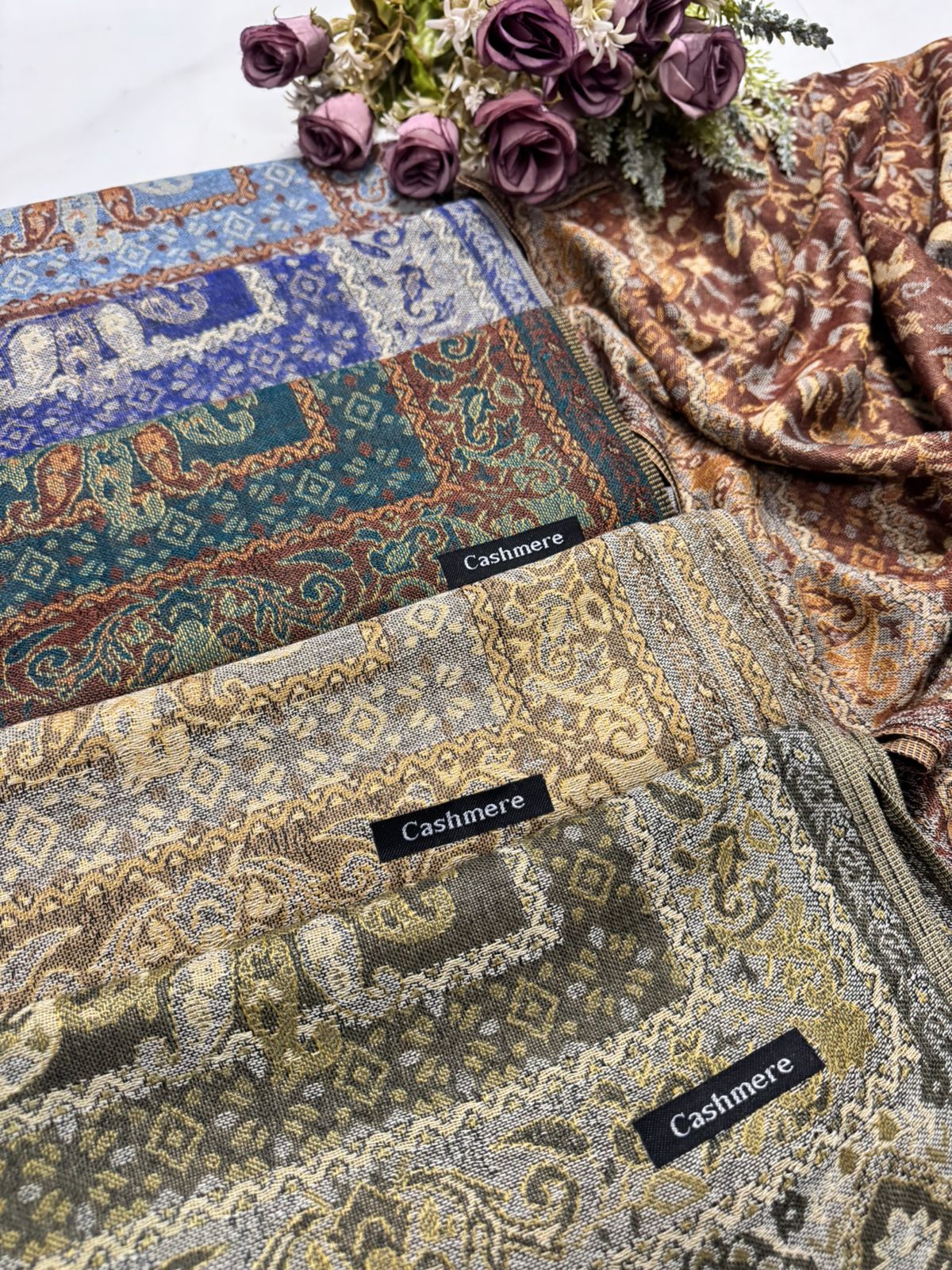 Pashmina shawl (dark shades) - Image 2