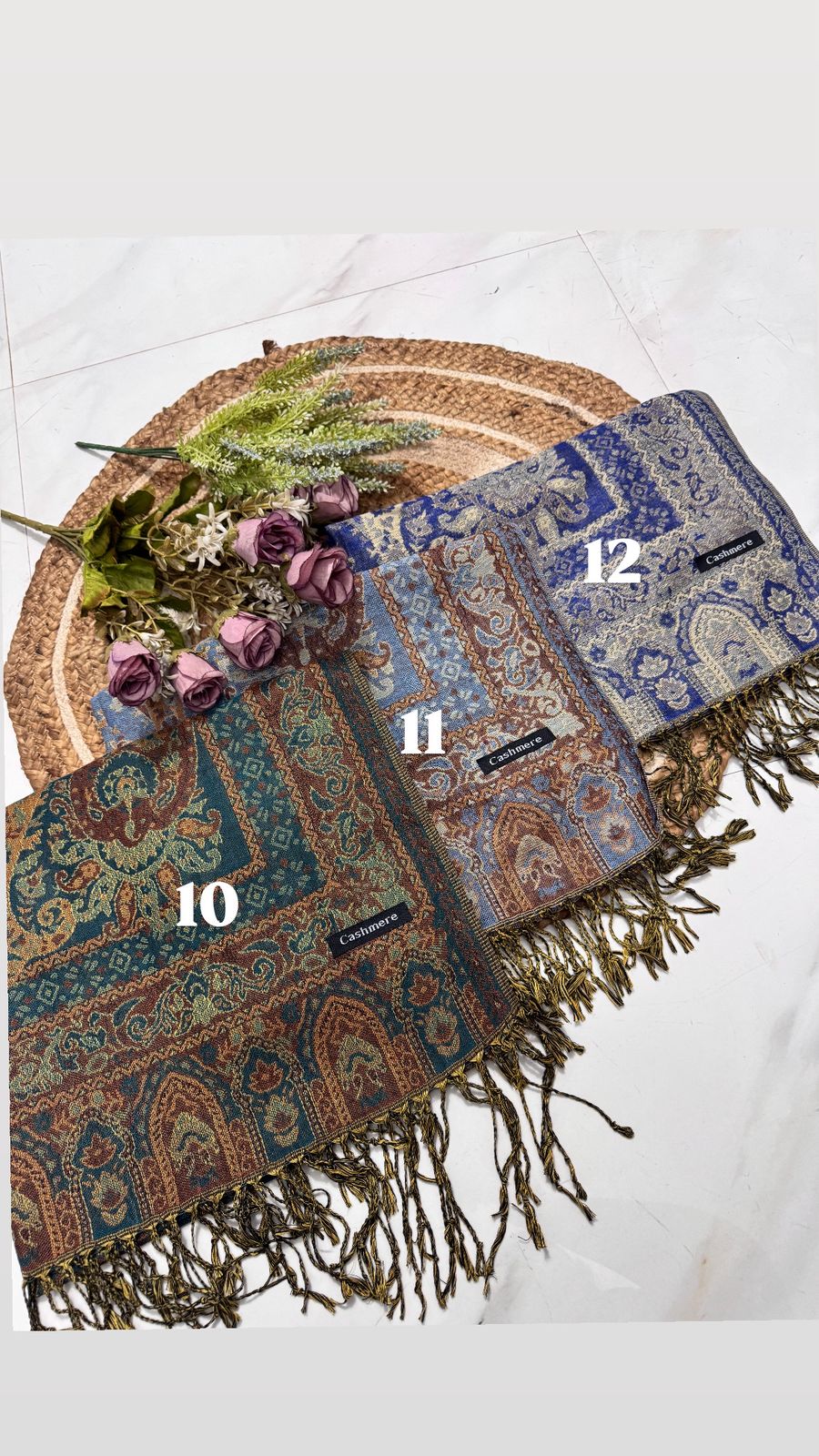 Pashmina shawl (dark shades)