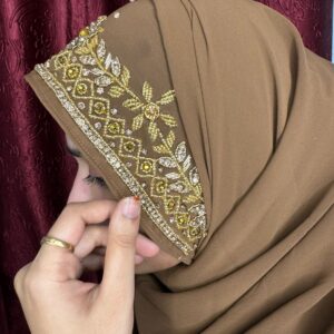 Handwork Light Golden Hijabs (Neutral & Classic)