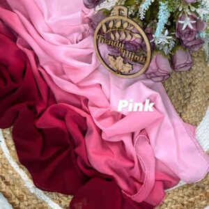 Elegant Ombre Malaysian Georgette Hijab - Pink