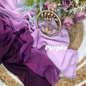 Elegant Ombre Malaysian Georgette Hijab - PURPLE