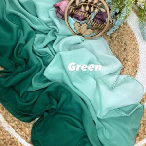 Elegant Ombre Malaysian Georgette Hijab - Green