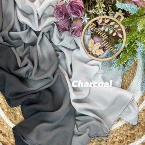 Elegant Ombre Malaysian Georgette Hijab - Charcoal