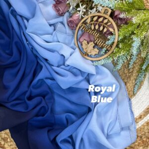 Elegant Ombre Malaysian Georgette Hijab - Royal Blue