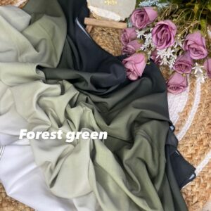 Elegant Ombre Malaysian Georgette Hijab - Forest Green