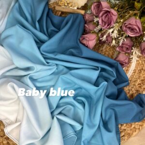 Elegant Ombre Malaysian Georgette Hijab - Baby Blue