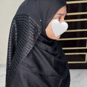 Premium Cotton Hijab – Black Elegance