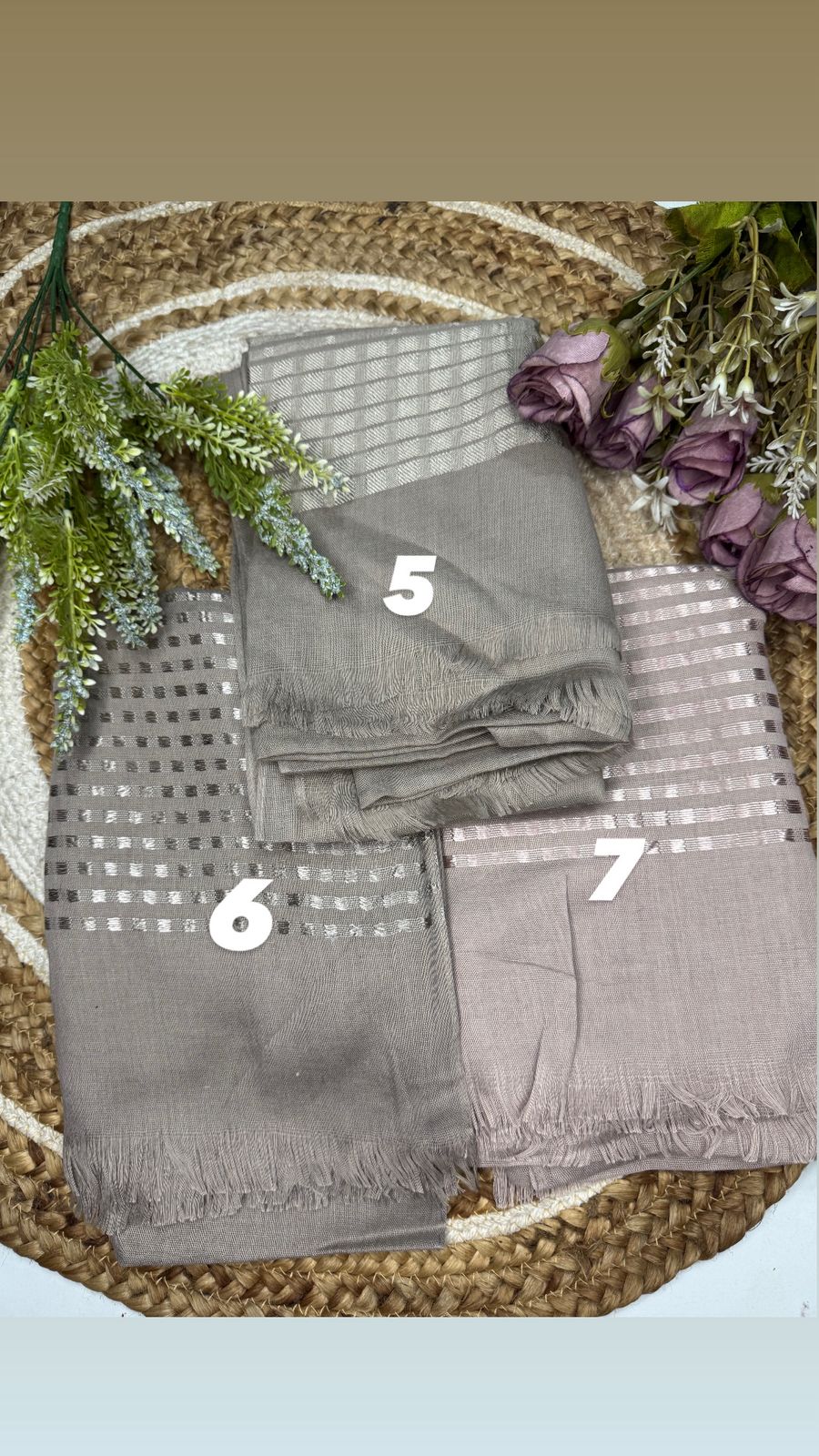 Elegant Sheer Stripe Hijab Collection - Image 3