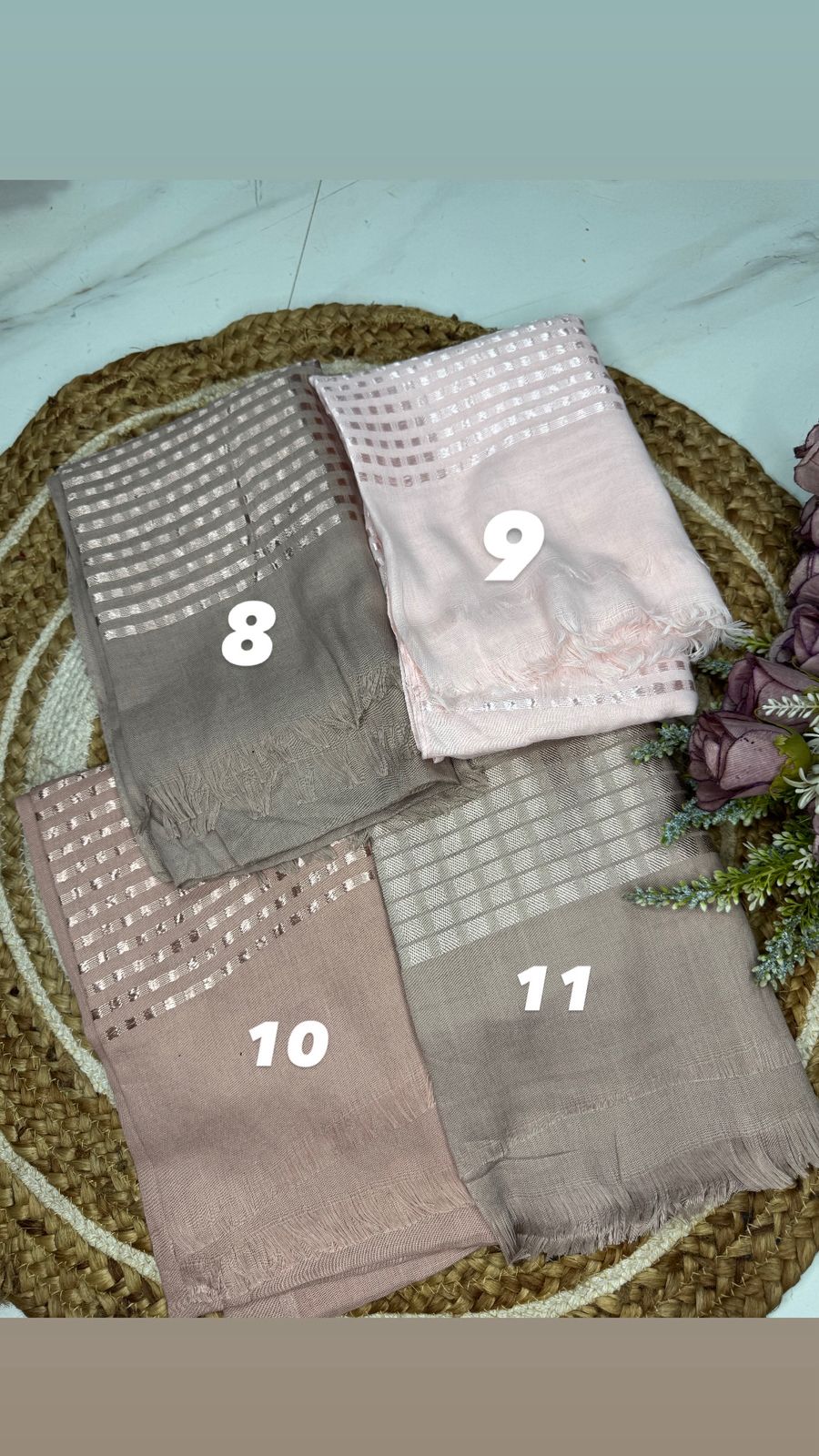 Elegant Sheer Stripe Hijab Collection - Image 2