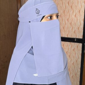 Lavender Malaysian Hijab with Matching Face Veil