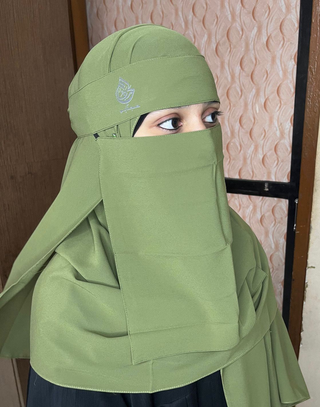 Black Malaysian Hijab with Matching Face Veil - Image 7