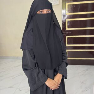 Elegant One Layer Long Niqab – Black