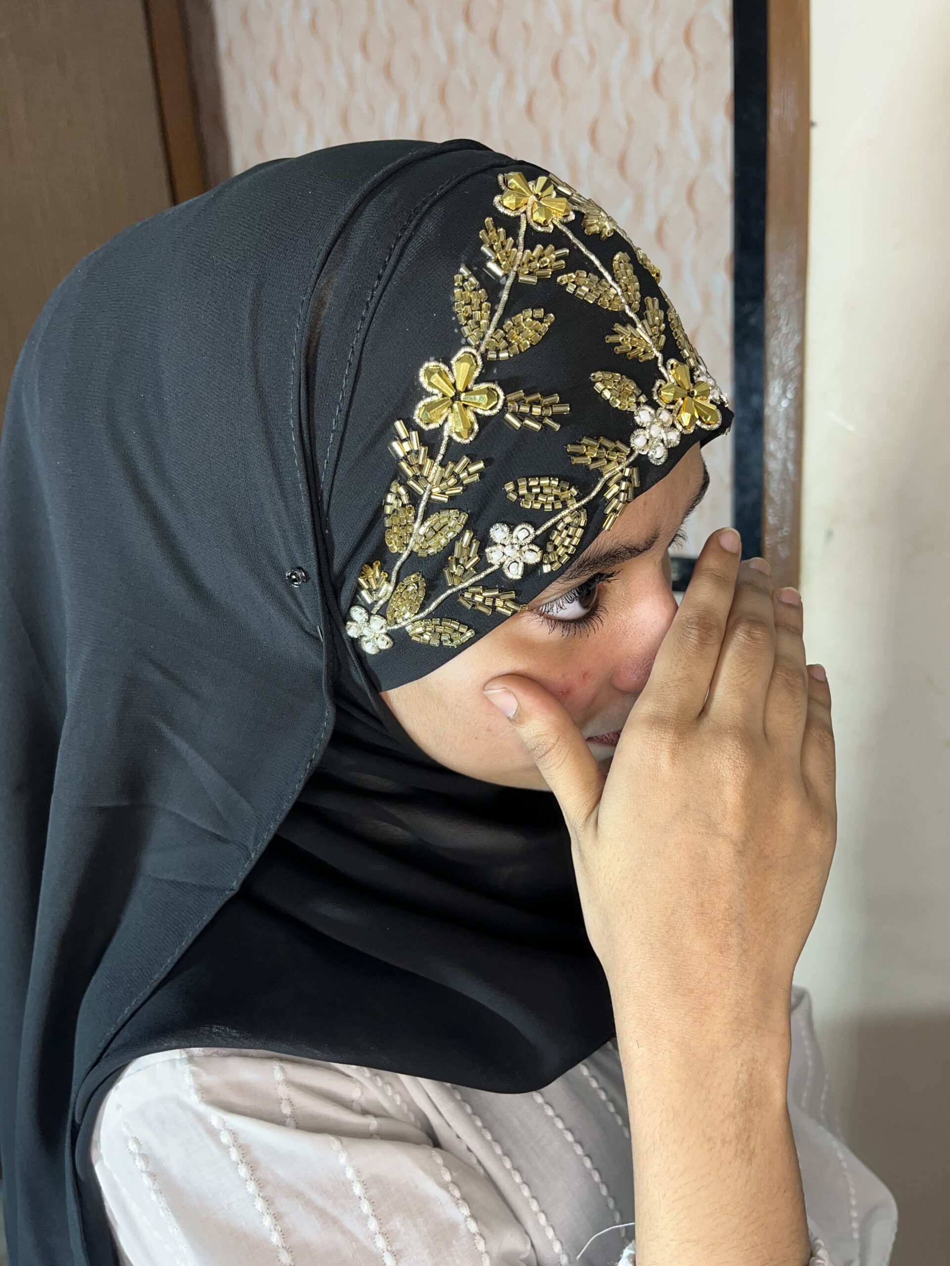 Zardozi work bridal instant hijabs
